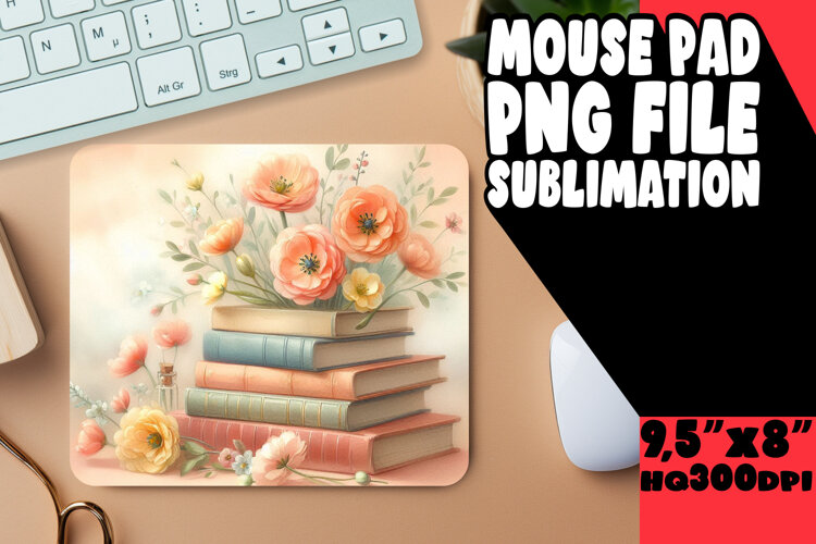 Cheerful Mouse Pad Sublimation Style, Books example image 1