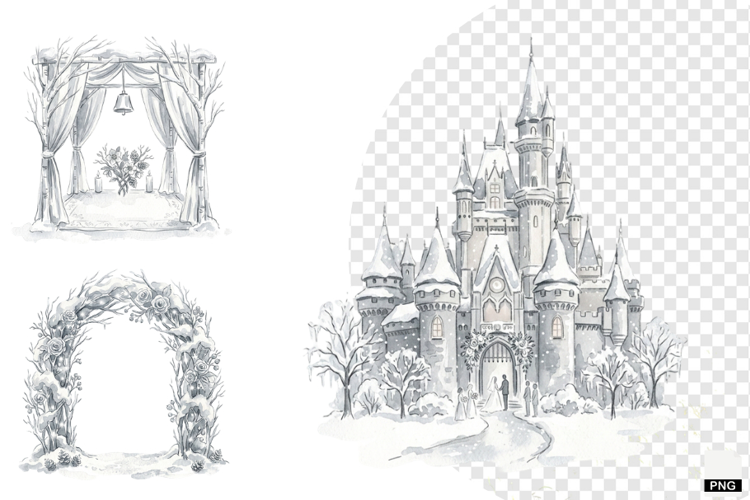 Snowy Romance Wedding Clipart