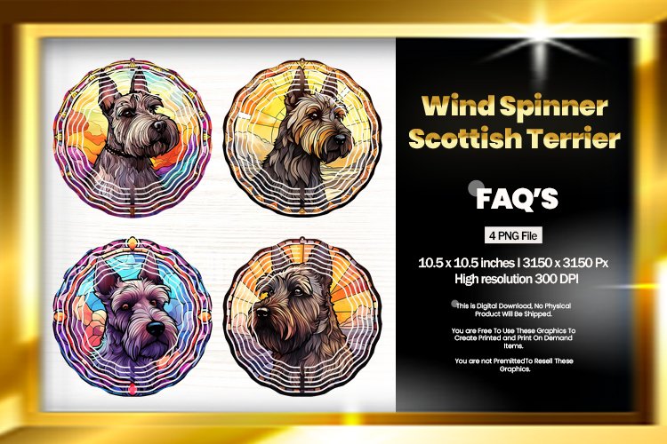 Scottish Terrier Wind Spinner Sublimation - 04 Variation example image 1