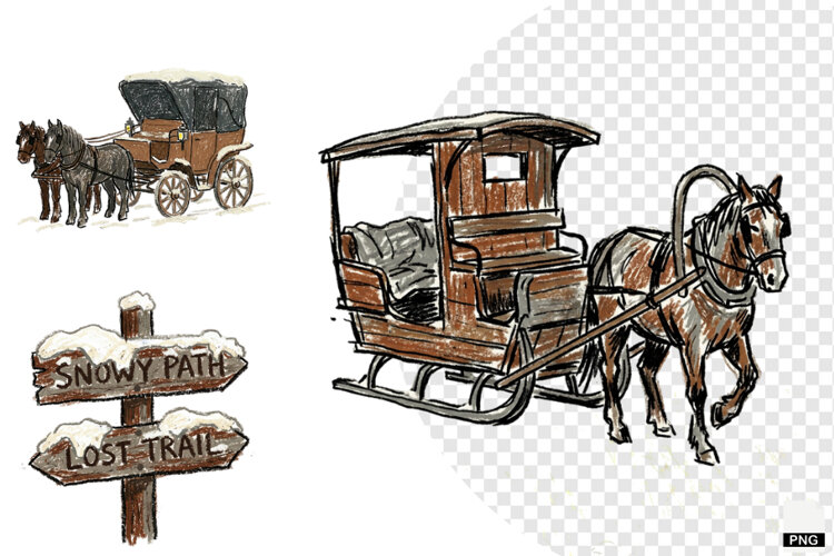 Rustic Winter Days Clipar example image 1