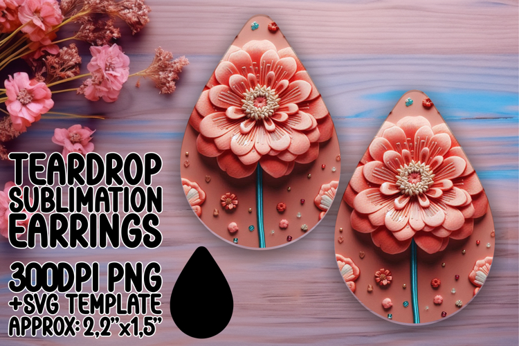 Bold Teardrop Design for Crafting , 3D Flower