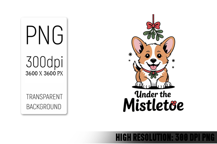 Cute Christmas Dog, Animal Sublimation Clipart PNG