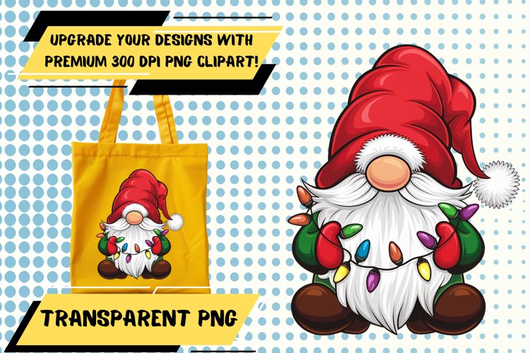 Artistic PNG Design for Tote Bag Crafts , Gnome