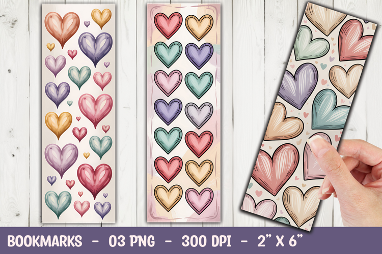 Pastel Heart Bookmark Sublimation