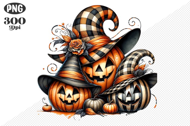 Halloween Pumpkins Sublimation - Clipart PNG Design