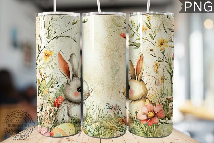 Spring Easter Tumbler Wrap - High Quality 300 Dpi