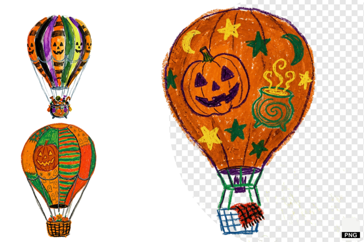 Halloween Hot Air Balloons PNG