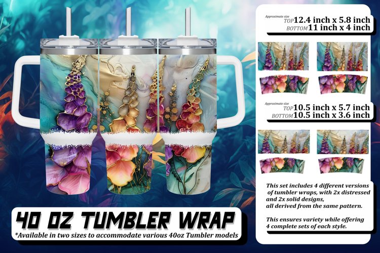 Tropical Tranquility: Tumbler Wrap Summer 40oz example image 1