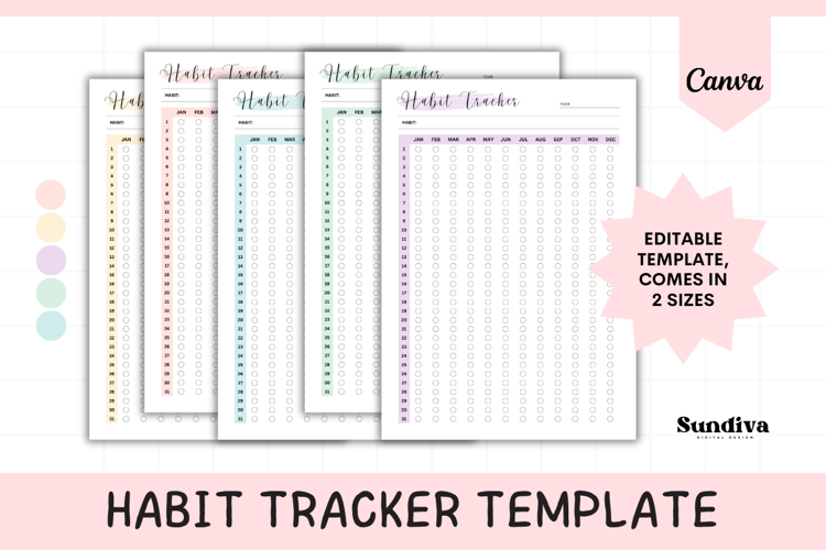 Annual Single-Habit Tracker 2 | 12 Months, Day-by-Day