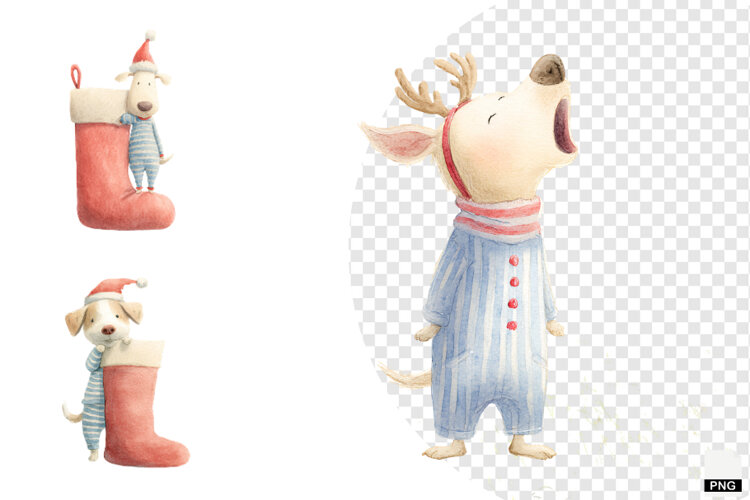Christmas Dog Clipart example image 1