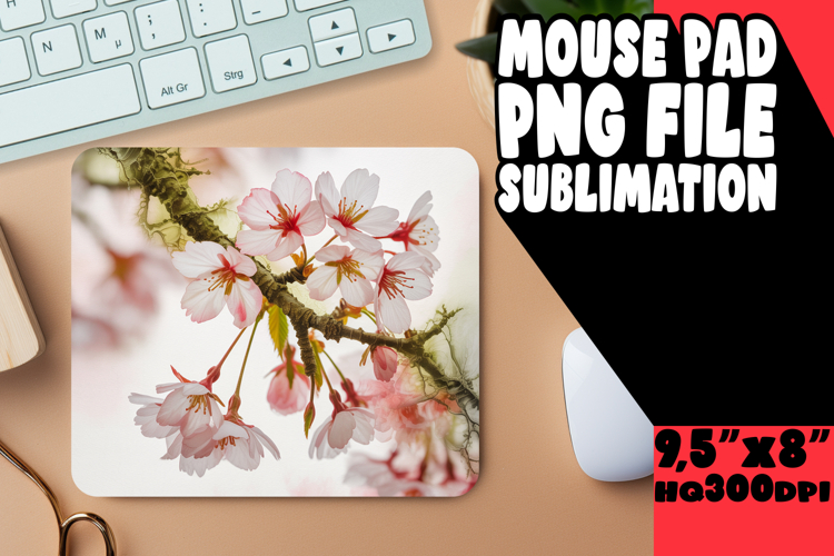 Cheerful Mouse Pad Sublimation Style, Flowers