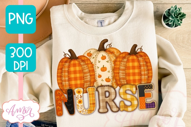Fall Nurse Sublimation design PNG| Pumpkin Nurse Shirt PNG