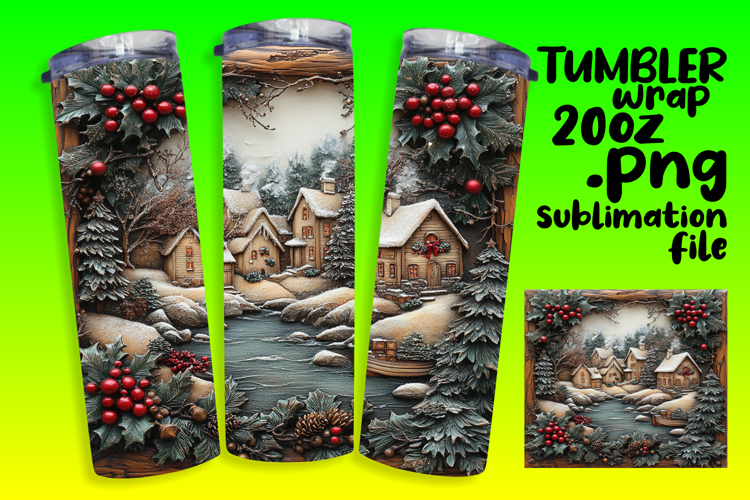 UNIQUE 20oz Tumbler Artwork , Christmas