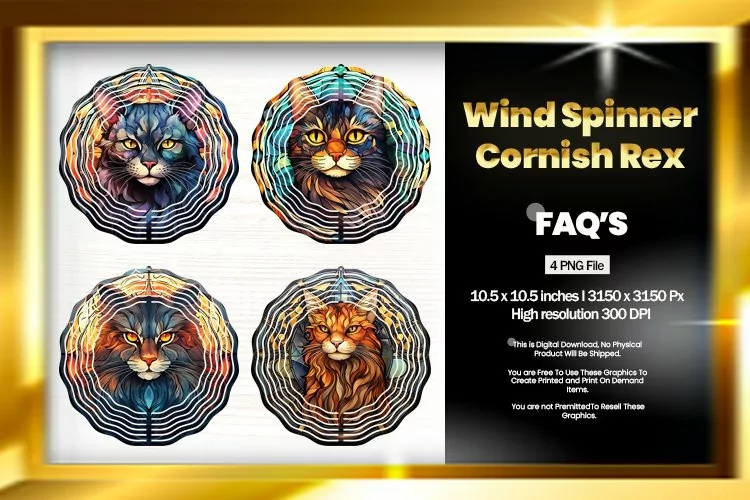 Cornish Rex Wind Spinner Sublimation - 04 Variations