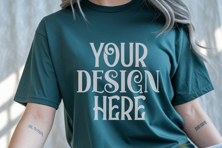 Moss Comfort Colors 1717 Christmas Mockup, CC 1717