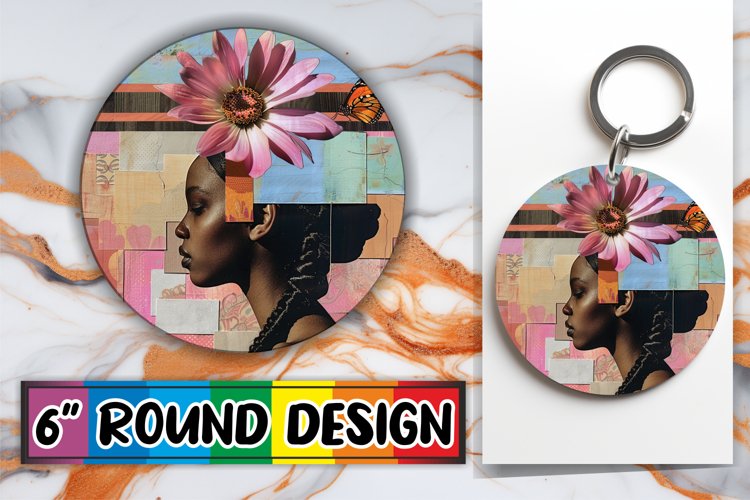 Black Woman Wrap Artistic Abstract Tumbler Design PNG example image 1