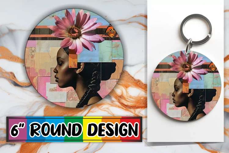 Black Woman Wrap Artistic Abstract Tumbler Design PNG