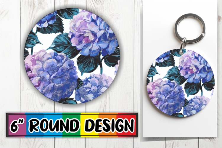 Enchanted Circle Keychain, Flower Pattern