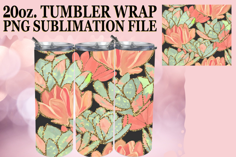 RADIANT ENCOUNTERS 20oz TUMBLER WRAP, Flower Pattern example image 1