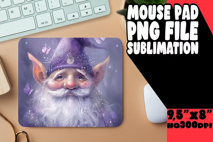Mystical Moments: Watercolor Gnome Mouse Pad Design