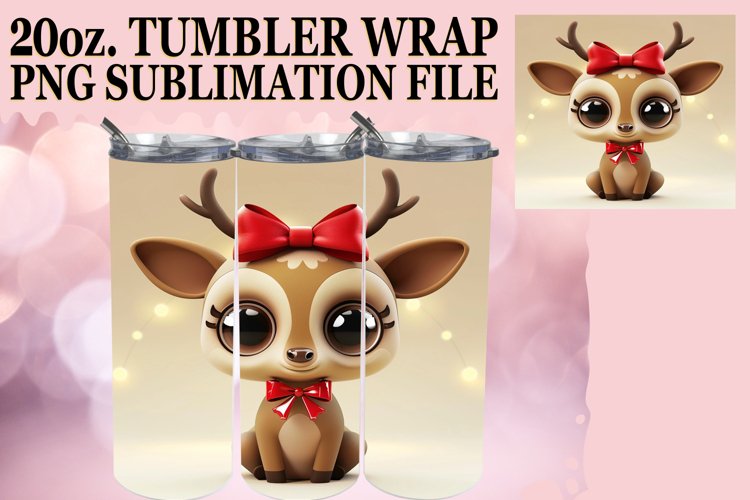 20oz Tumbler Wrap with 3D Christmas Characters