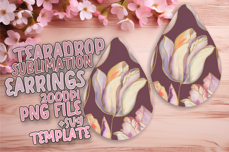 Trendy Teardrop Design for Earrings , Flower Pattern