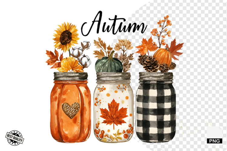 Fall Masons Jars Clipart