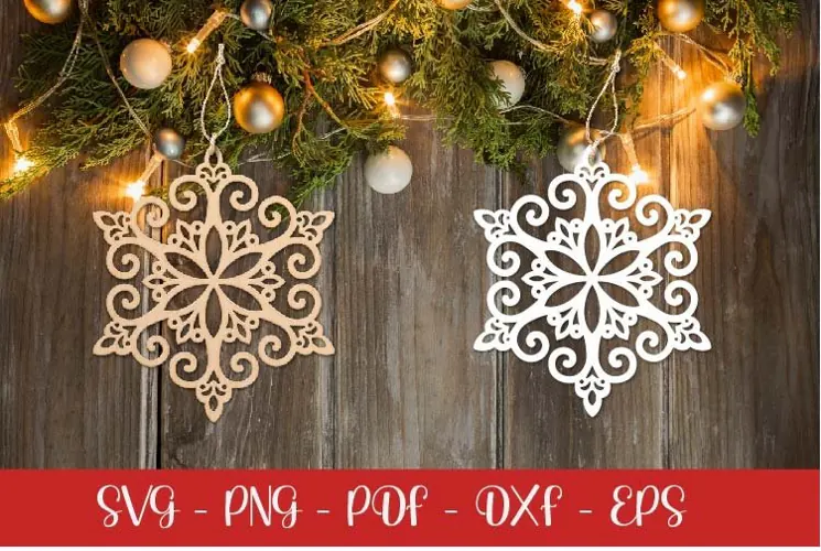 Snowflake laser SVG PNG| Christmas Snowflakes ornament