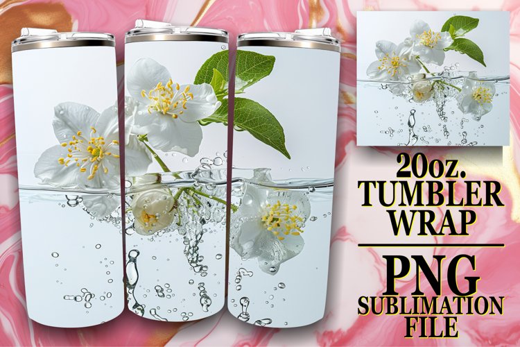 Watercolor Petal Play: Sublimation Wrap - 20oz Tumbler example image 1