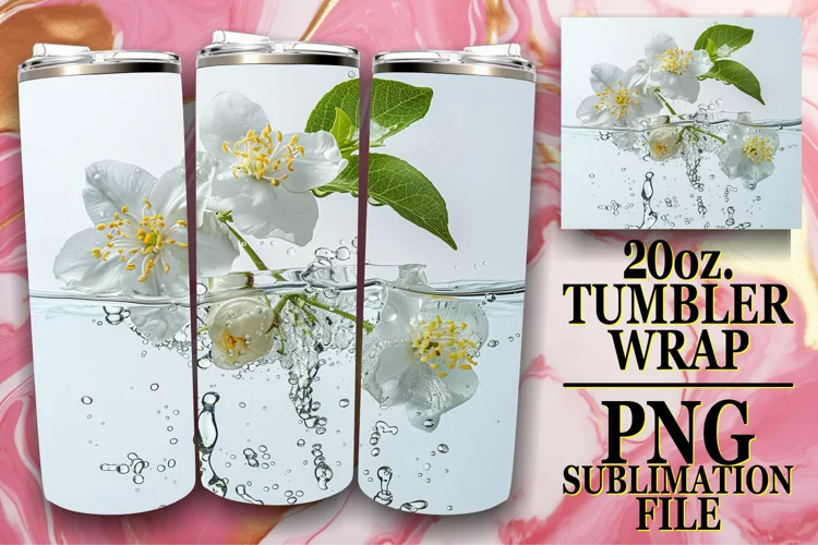 Watercolor Petal Play: Sublimation Wrap - 20oz Tumbler