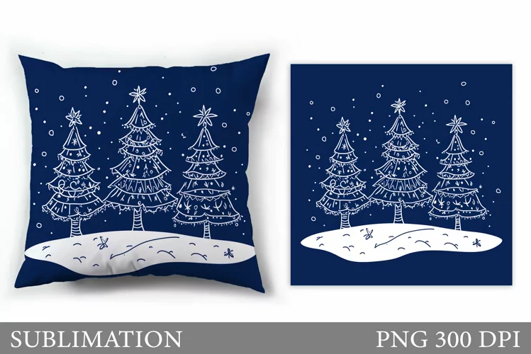 Christmas Tree Pillow Design. Christmas Tree Sublimation