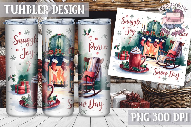 Sublimation Tumbler WRAP Christmas Design Quote Watercolor