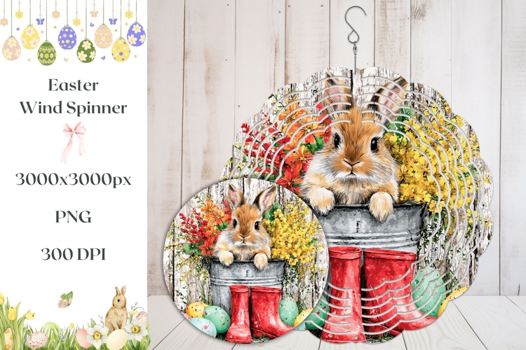 Easter Bunny Wind Spinner, Easter Basket Wind Spinner Design