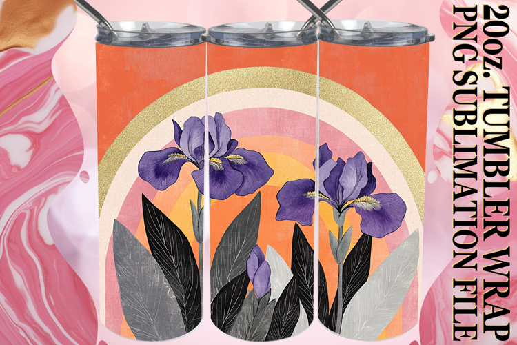 Bright Nights 20oz tumbler wrap, Rainbow example image 1