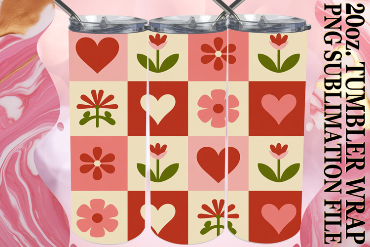 PRESENT OF JOY 20oz TUMBLER WRAP, Valentines Pattern