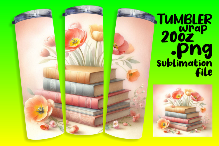 Sublimation File for 20oz Tumbler , Books