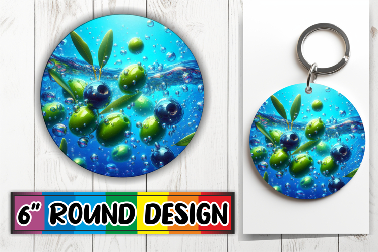 Radiant Circle Ornaments Design PNG, 3D Fruits