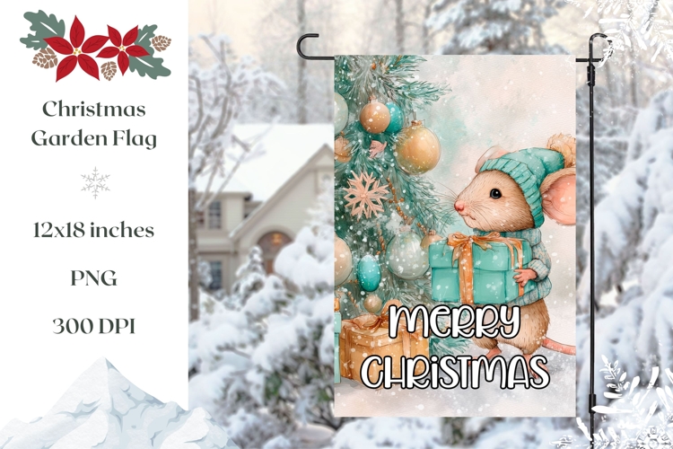 Merry Christmas Garden Flag, Christmas Animals PNG