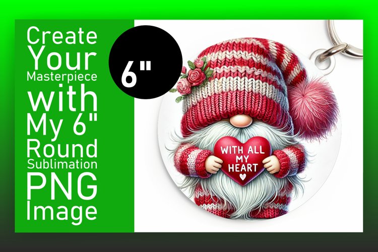 Lovely Round Design for Sublimation , Gnomes