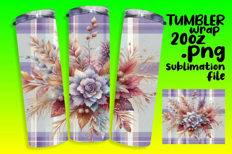 Sublimation Ready 20oz Tumbler , Autumn Flower