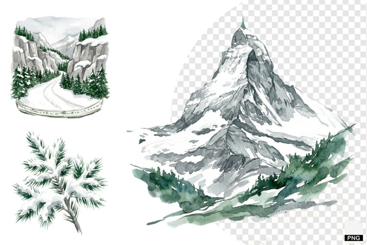 Winter Nature Escape Clipart example image 1