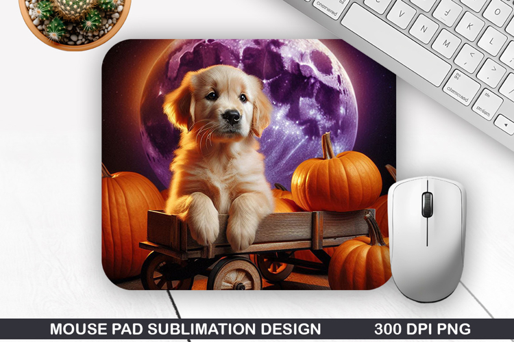 Halloween Dog Mouse Pad Sublimation, Halloween Mouse Pad PNG
