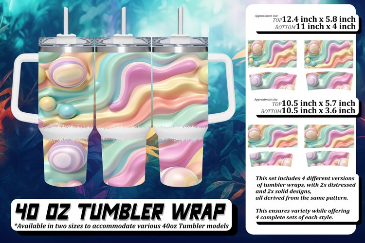 Colorful Inflated Patterned Tumbler Art Collection example image 1