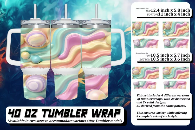 Colorful Inflated Patterned Tumbler Art Collection