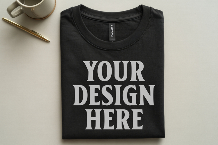 Black Tshirt Mockup Image 9