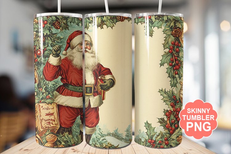 Santa Christmas Tumbler | Christmas Tumbler Wrap