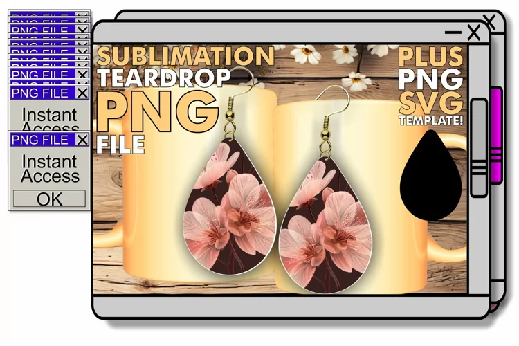 Bloom Blossom Teardrop Earring Sublimation - Elegant Look