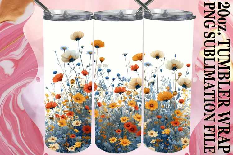 Joyful Springtime Flower Tumbler Wrap