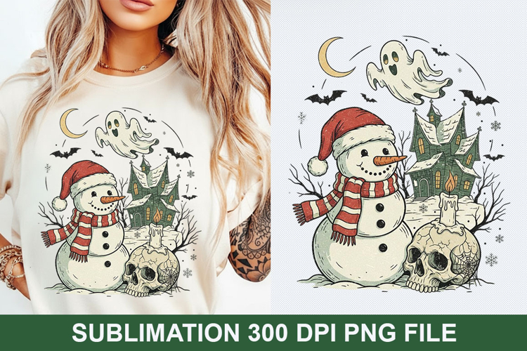 Christmas Snowman Sublimation - Christmas PNG Design