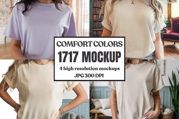 Comfort Colors 1717 T-Shirt Mockup | Garment Dyed Tee Mockup